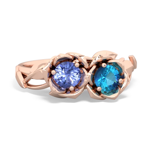 tanzanite-london topaz roses ring