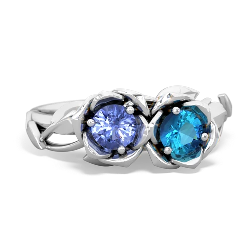 tanzanite-london topaz roses ring