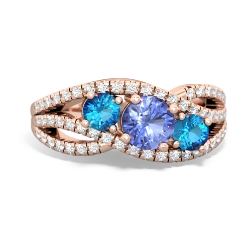 tanzanite-london topaz three stone pave ring