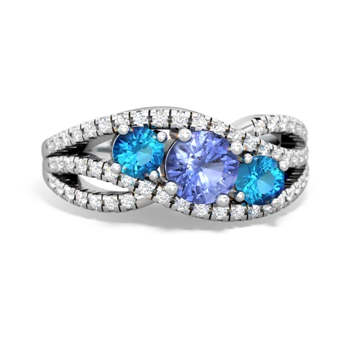 tanzanite-london topaz three stone pave ring