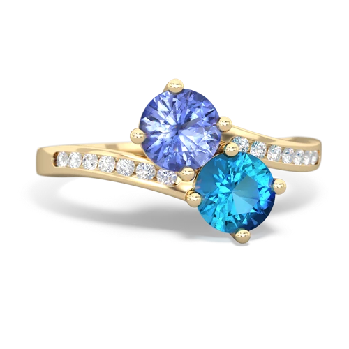 tanzanite-london topaz two stone channel ring