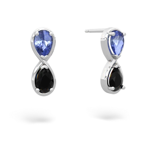 tanzanite-onyx infinity earrings
