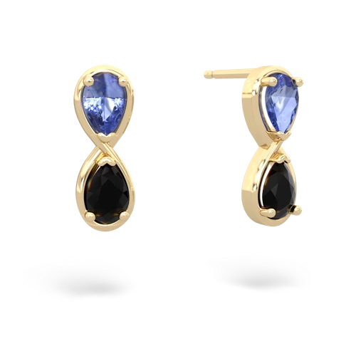 tanzanite-onyx infinity earrings