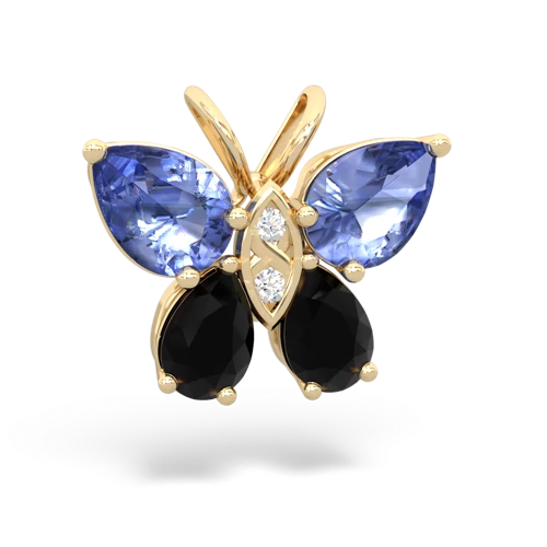 tanzanite-onyx butterfly pendant