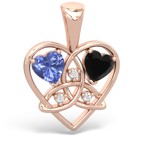 tanzanite-onyx celtic heart pendant