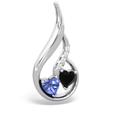 tanzanite-onyx keepsake swirl pendant