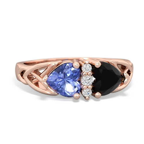 tanzanite-onyx celtic ring