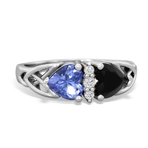 tanzanite-onyx celtic ring