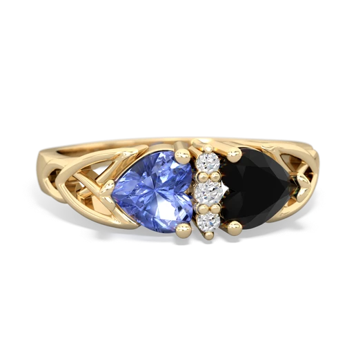 tanzanite-onyx celtic ring