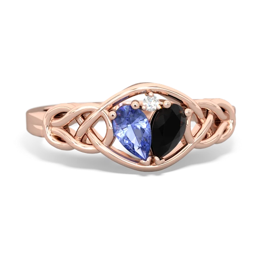 tanzanite-onyx celtic knot ring