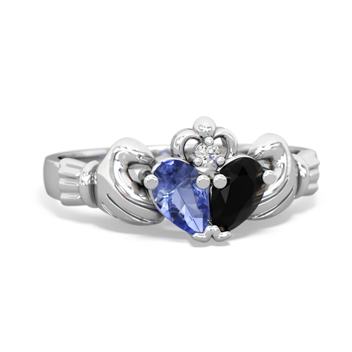 tanzanite-onyx claddagh ring