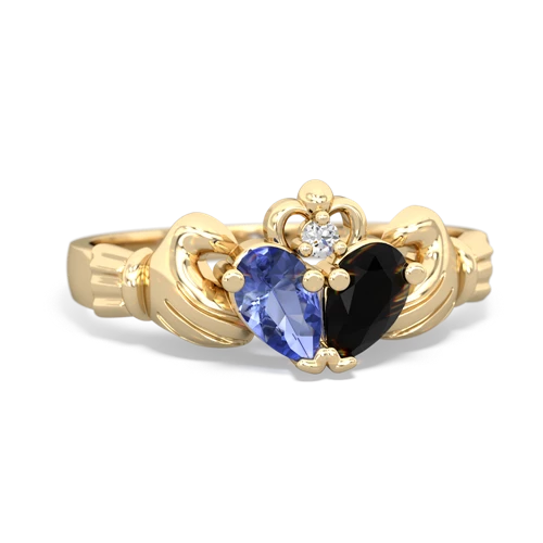 tanzanite-onyx claddagh ring