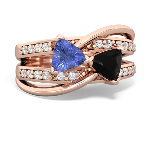 tanzanite-onyx couture ring
