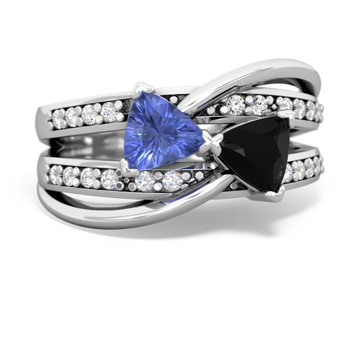 tanzanite-onyx couture ring