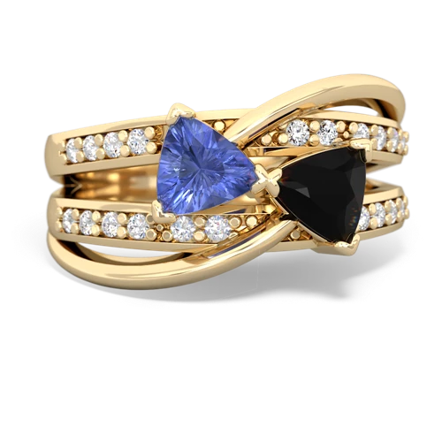 tanzanite-onyx couture ring