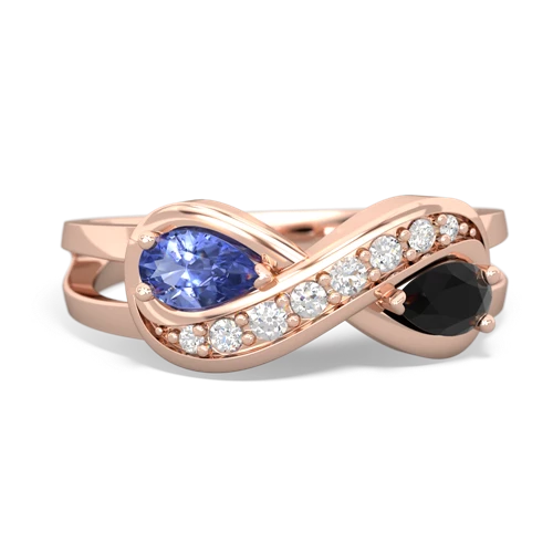 tanzanite-onyx diamond infinity ring