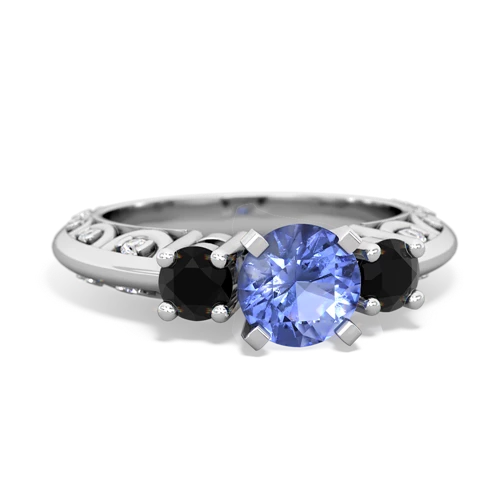 tanzanite-onyx engagement ring