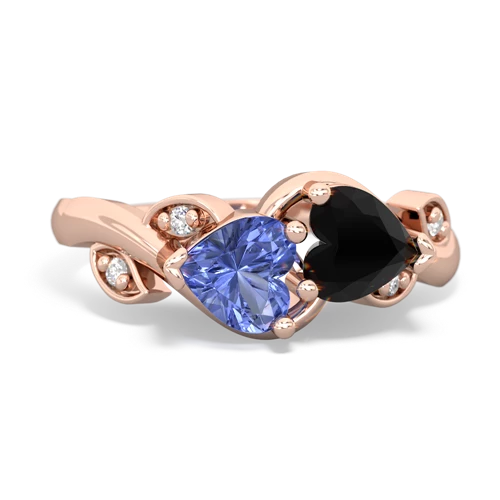 tanzanite-onyx floral keepsake ring