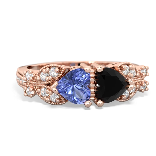 tanzanite-onyx keepsake butterfly ring