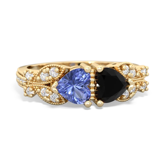 tanzanite-onyx keepsake butterfly ring