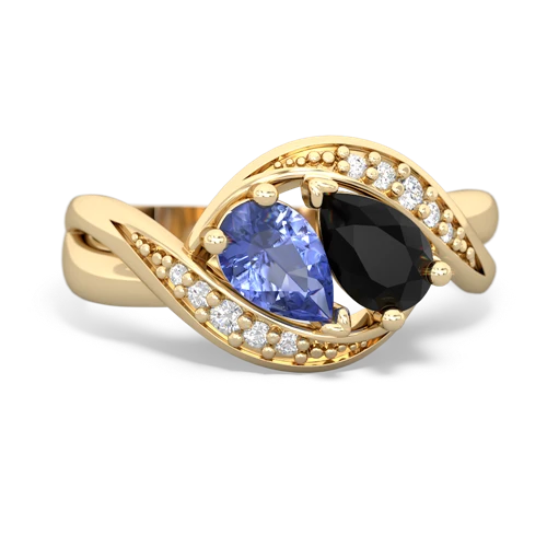 tanzanite-onyx keepsake curls ring