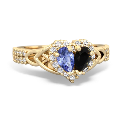 tanzanite-onyx keepsake engagement ring