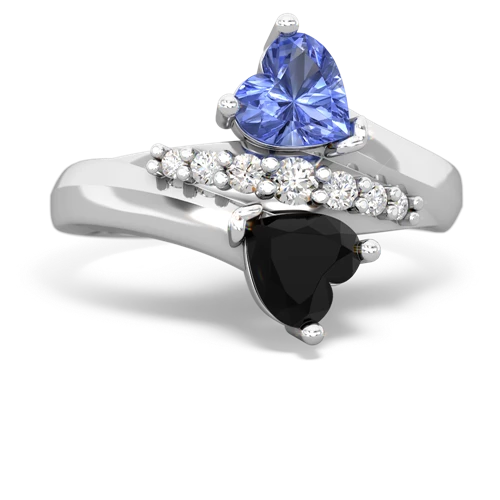 tanzanite-onyx modern ring