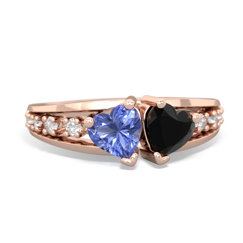 tanzanite-onyx modern ring