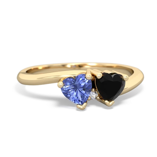 tanzanite-onyx sweethearts promise ring