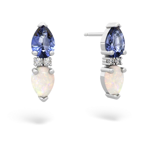 tanzanite-opal bowtie earrings