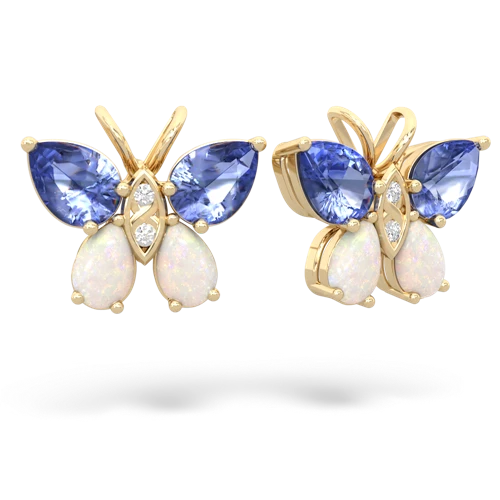 tanzanite-opal butterfly earrings