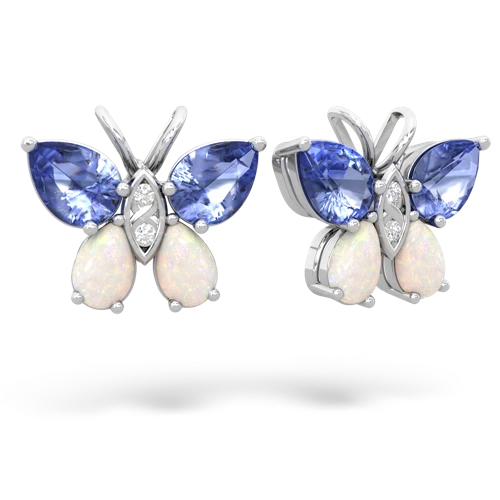 tanzanite-opal butterfly earrings