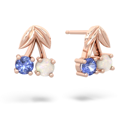 tanzanite-opal cherries earrings
