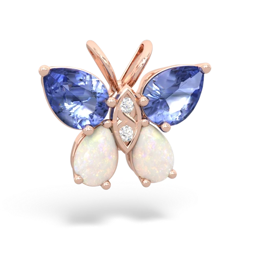 tanzanite-opal butterfly pendant