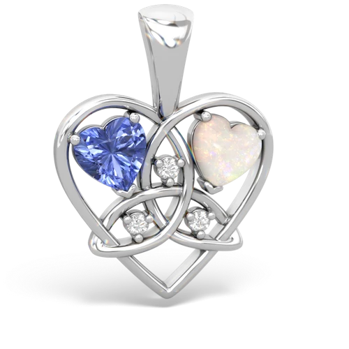 Tanzanite Genuine Tanzanite with Genuine Opal Celtic Trinity Heart pendant Pendant