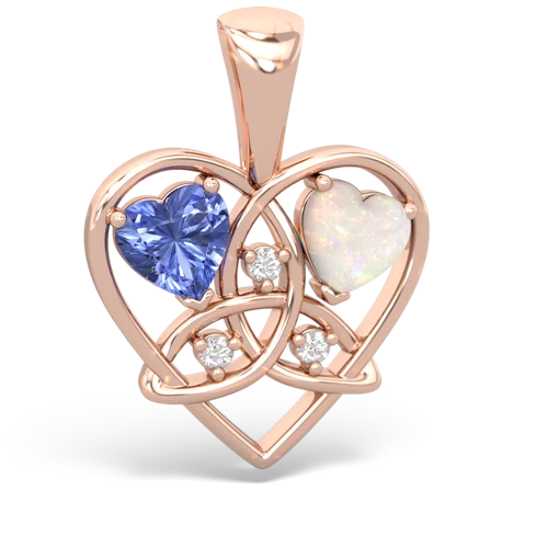 tanzanite-opal celtic heart pendant