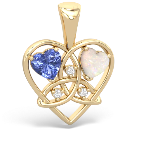tanzanite-opal celtic heart pendant