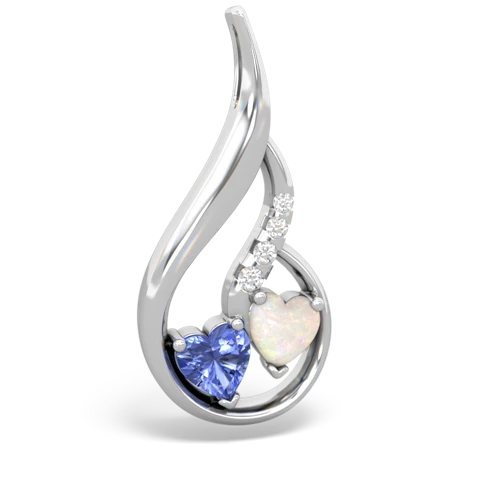 tanzanite-opal keepsake swirl pendant