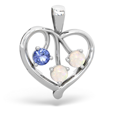 Tanzanite Genuine Tanzanite with Genuine Opal and  Glowing Heart pendant Pendant