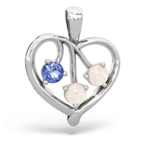 tanzanite-opal love heart pendant