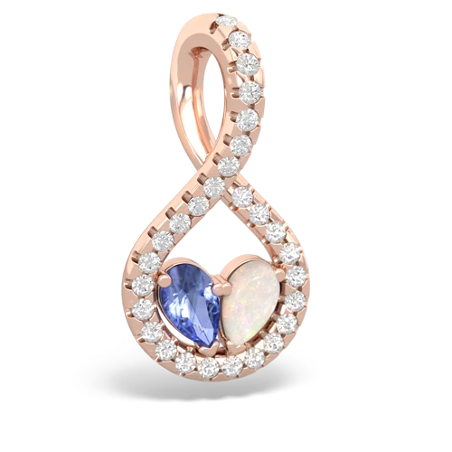 tanzanite-opal pave twist pendant