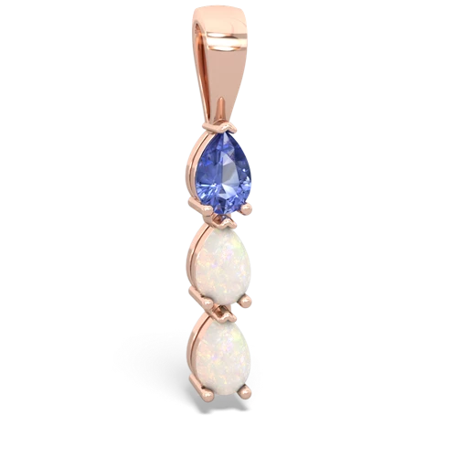 Tanzanite Genuine Tanzanite with Genuine Opal and Lab Created Sapphire Three Stone pendant Pendant