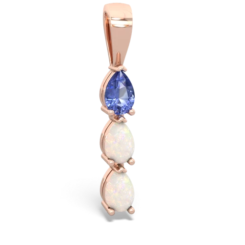 tanzanite-opal three stone pendant