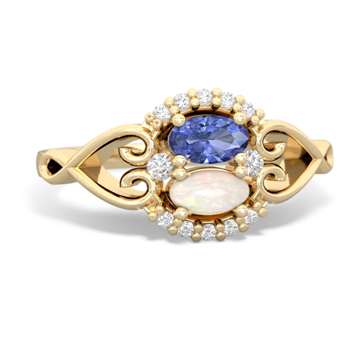 tanzanite-opal antique keepsake ring