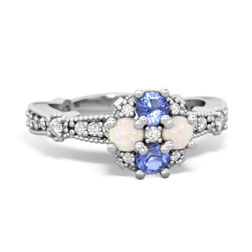 tanzanite-opal art deco engagement ring