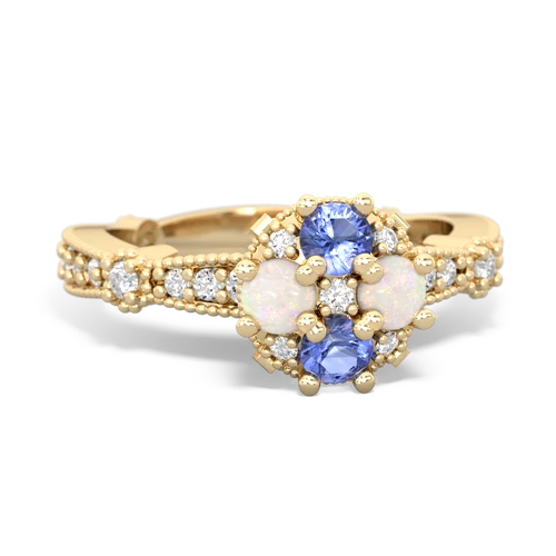 tanzanite-opal art deco engagement ring