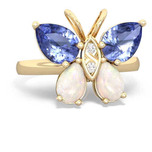 tanzanite-opal butterfly ring