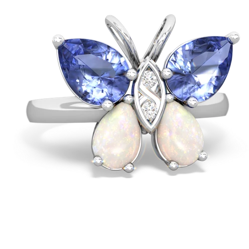 tanzanite-opal butterfly ring