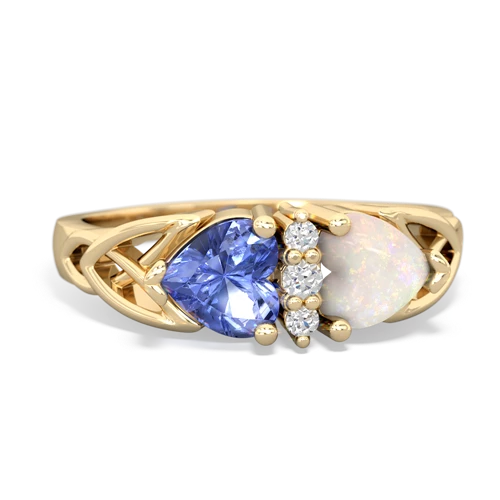 tanzanite-opal celtic ring