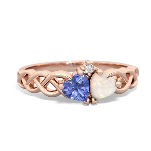 tanzanite-opal celtic braid ring